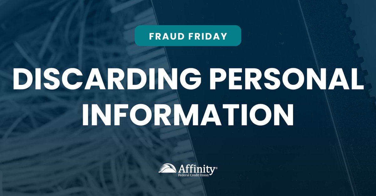 #FraudFriday | Prevent #identitytheft by shredding anything that contains your name, address, or other sensitive data before discarding it.