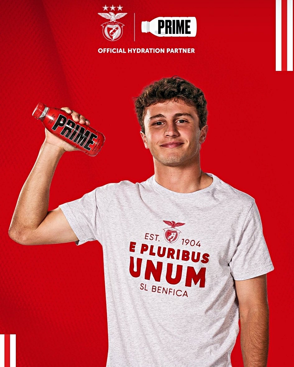 PRIME, a marca de bebidas energéticas de KSI e Logan Paul, tornou-se parceira oficial do Benfica.