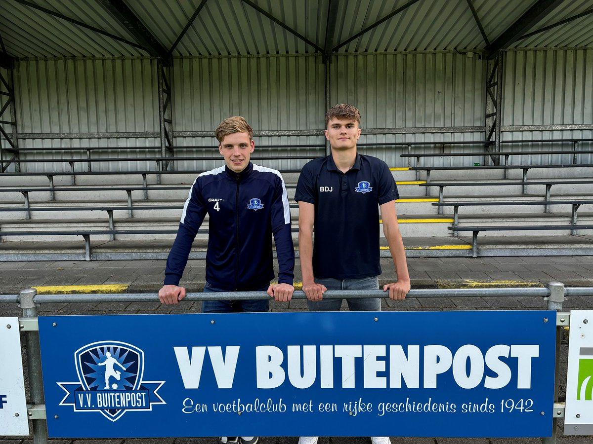 Jesper Daan Ploegsma en Bram de Jong sluiten aan bij ons 1e. De 2 talenten stromen door vanuit de JO19-1. Als de competitie van start is, blijven ze een keer per week meetrainen met het 1e en spelen ze hun wedstrijden in het 2e.
Interview ➡️ vvbuitenpost.nl/talenten-jespe…