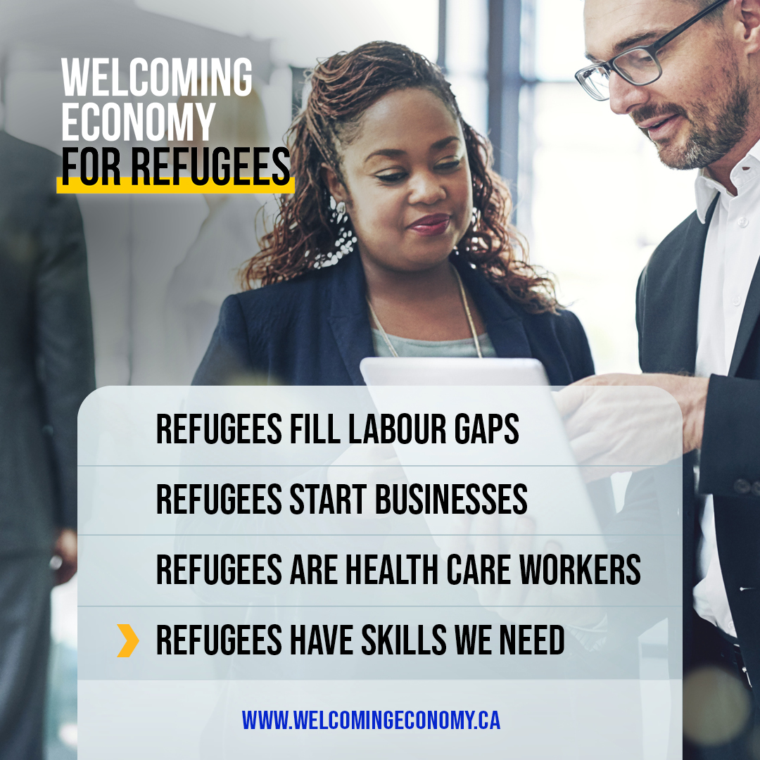 Attention #Canadian employers: #Refugees have needed skills, with 1/5 working in university-level jobs &amp; 1/3 in roles requiring college or technical training. This talent pool is key for sectors struggling to fill roles. #WelcomingEconomy
bit.ly/welcoming-econ…