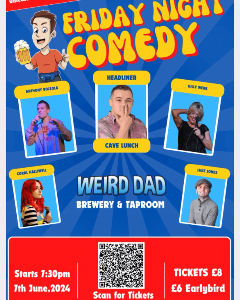 More acts added to the line up for our Friday 7th June, Unleashed Laughter Event to bring an evening of up and coming comedians.
buff.ly/4bQr1OC. #comedy 
#beerstagram #supportlocal #supportindependent #walescraftbeer  #newport