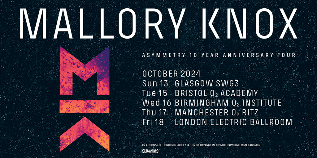 As they look towards their return to the stage at Slam Dunk Festival this weekend, Mallory Knox have announced a run of dates this October to celebrate the 10th anniversary of the ‘Asymmetry’ album with their original line-up. On sale 10:00, Fri 31 May > bit.ly/4dVMLue