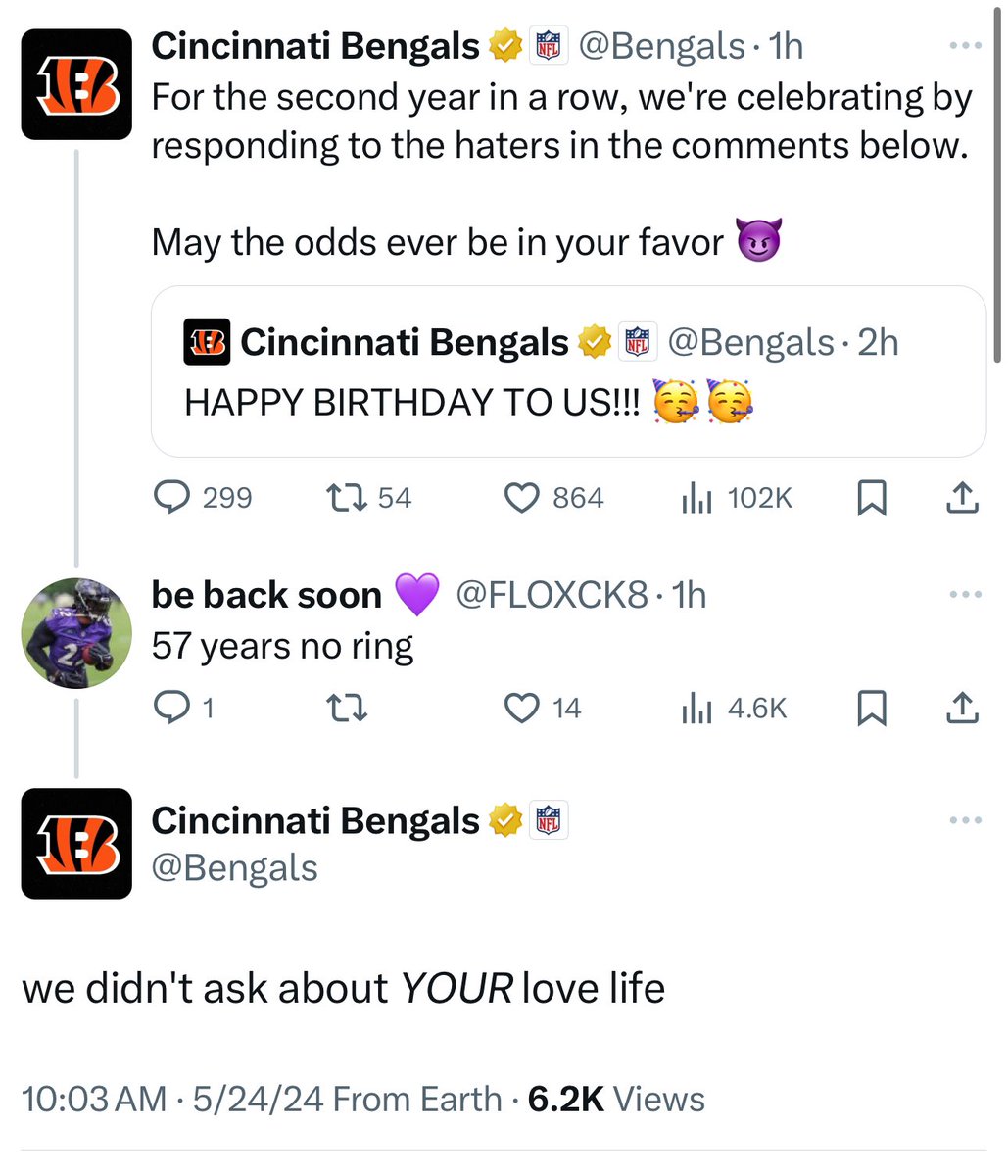 MLFootball's tweet image. THE #BENGALS TWITTER ACCOUNT COOKED THIS #RAVENS FAN

💀