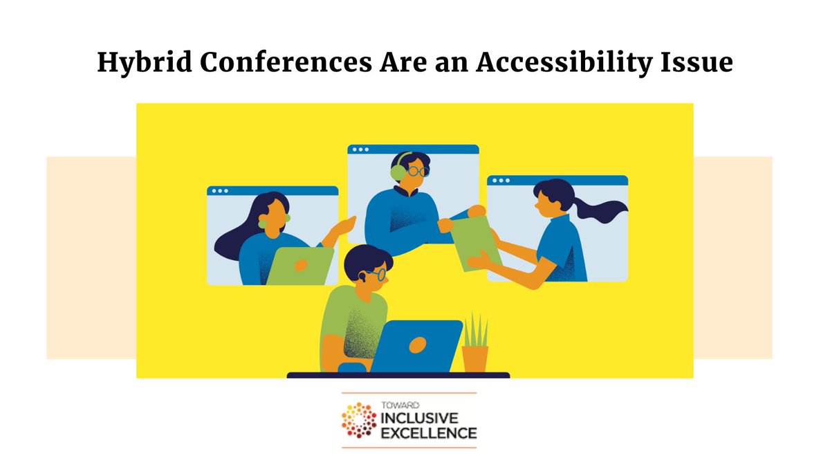 Now on #TIEBlog Activist and #librarian Brea McQueen underscores the importance of hybrid conferences and virtual offerings as a cornerstone of inclusivity and #accessibility ow.ly/HI0y50RU72v #LibraryTwitter #DisabilityInclusion