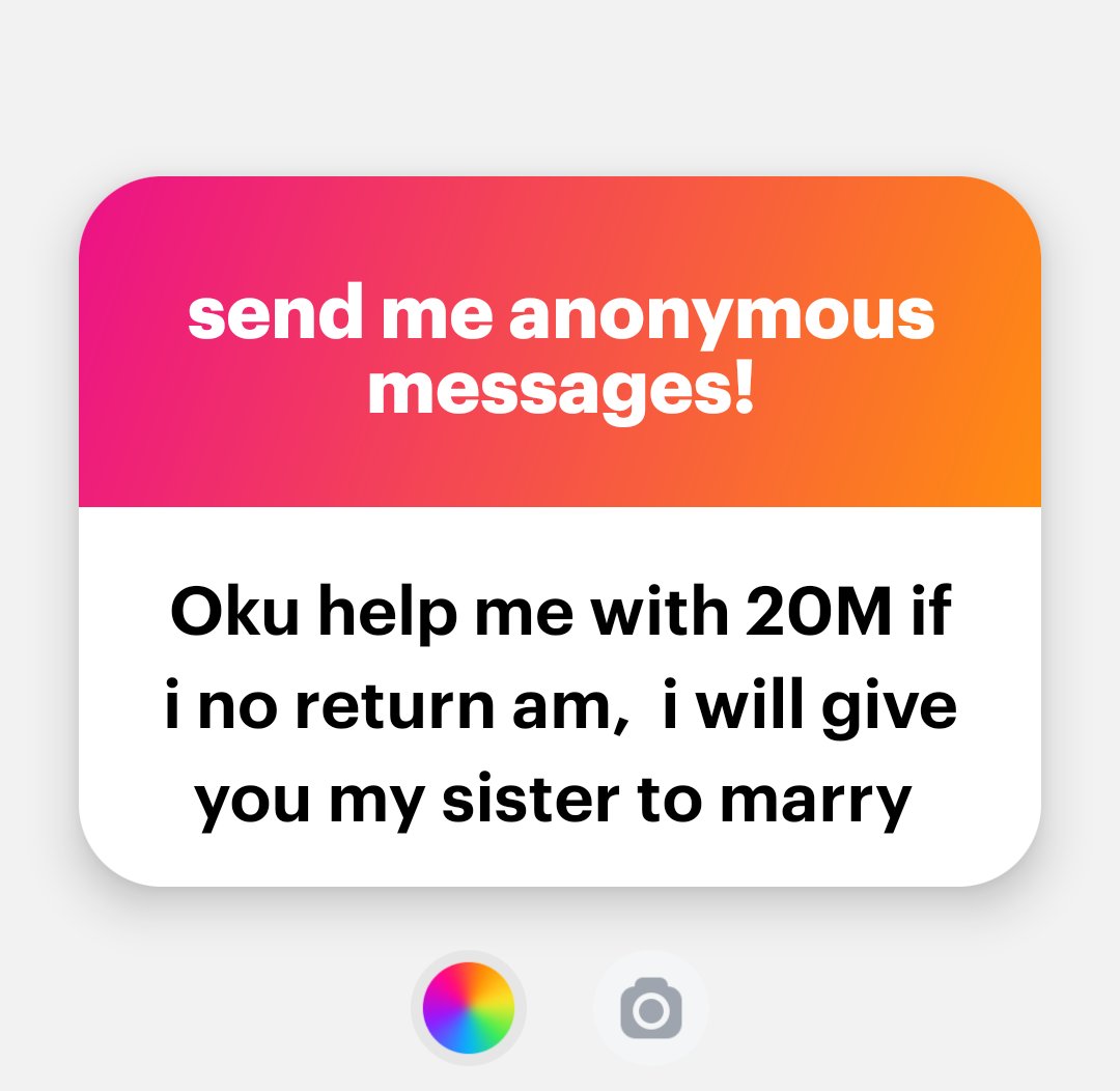 So you want sell your sister for 20 million to me?