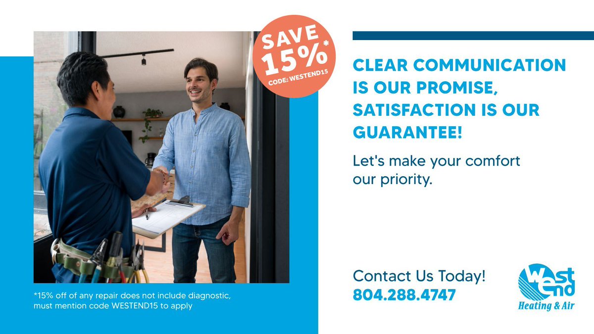 HVACRichmondVA's tweet image. Discover how our dedication to transparent and open communication ensures that every interaction with our team is positive and productive, ensuring that we can provide top-notch service and installation. 

#ExcellentCommunication #HowCanWeHelp #HVAC #HVACrepair #qualityservice