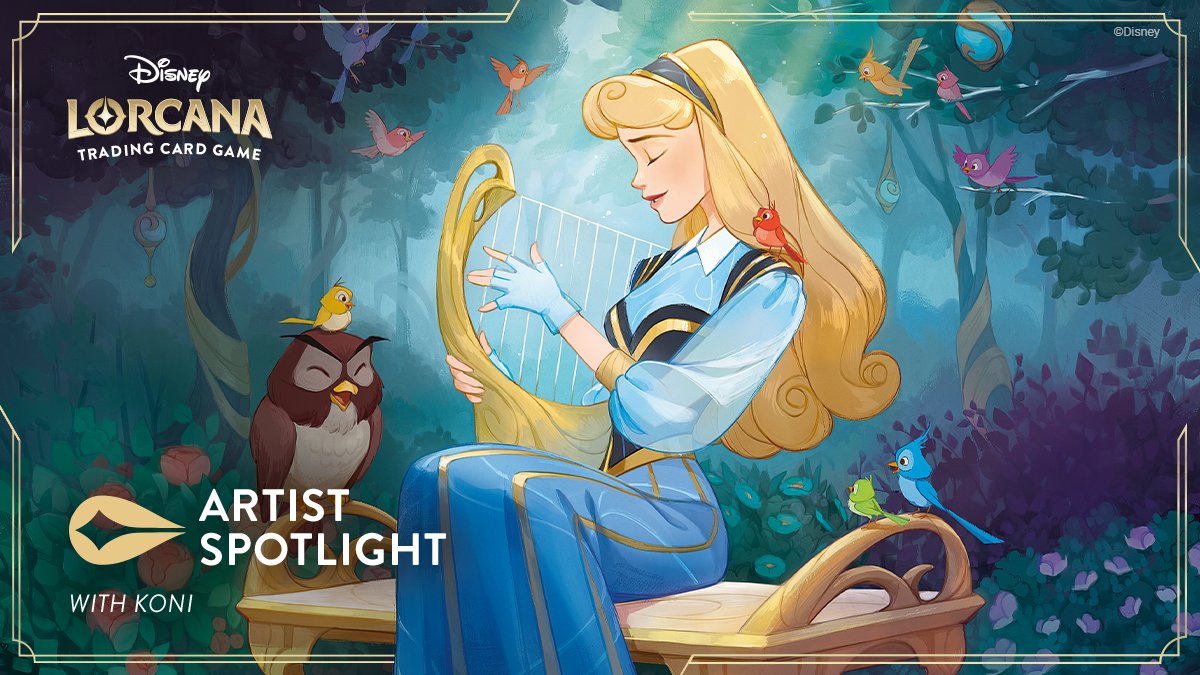 With a graceful strum, Aurora fills the air with a tune as beautiful as she is. Meet Koni and discover how this artist brought this tranquil moment to life.
ow.ly/T0XC50RysL4
#DisneyLorcana #ArtistSpotlight #UrsulasReturn
