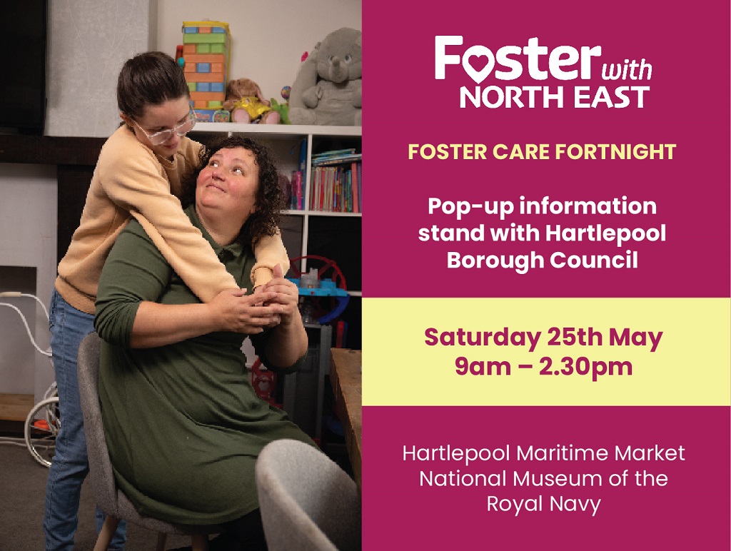 👪 If you haven't yet managed to drop in and have a chat with members of our Fostering Team at their information stands around the town throughout this #FosteringFortnight, there's a further opportunity to meet them tomorrow at the Hartlepool Maritime Market at the National