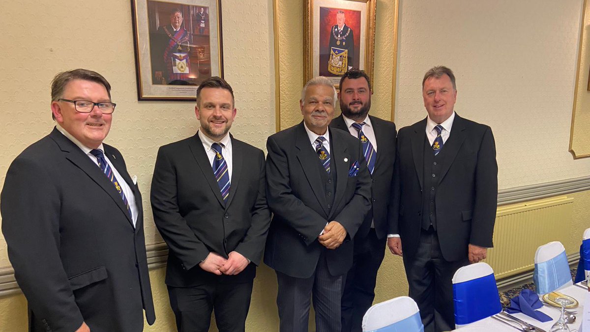 AProvGM, @drbaig13 on duty for the Installation Ceremony of Ystrad Mynach Lodge No. 856 Delighted to have the company of Grand Lodge Officers, W.Bro. Neil Martin Evans, and Lodge member, W.Bro. Simon Daniel. Congratulations to the Officers & Brethren of Ystrad Mynach Lodge.