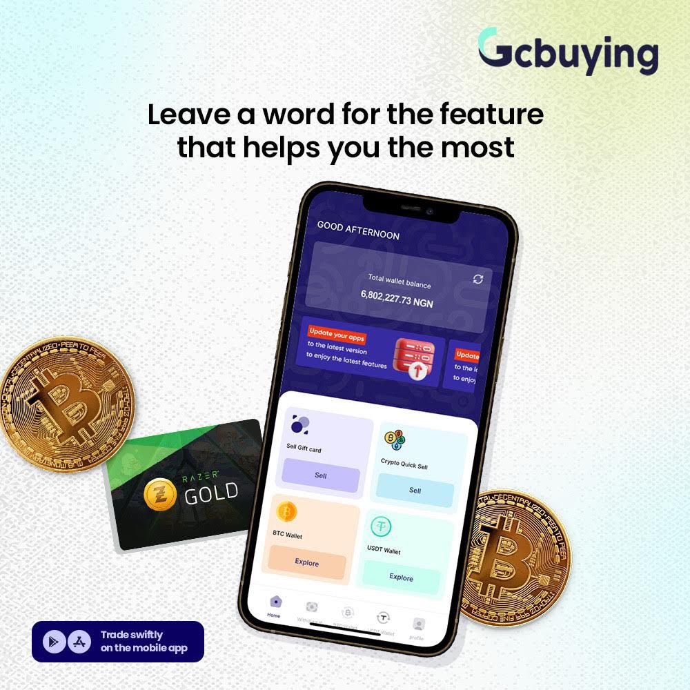 The easiest way to trade your Giftcards, Bitcoin, and other crypto coins Is  to sign up on @GcBuying when you download the app here :  https://t.co/7FimJJPosp https://t.co/M3oMGjoyCC