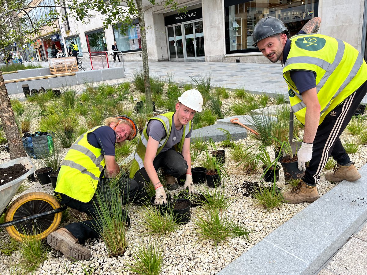 It’s gonna look luscious! We’re adding more greenery and colour to New George Street. Over 250 plants plants are being planted so that colour and interest will crop up at different levels and different times of the year.