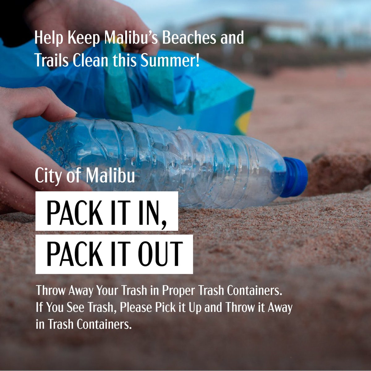 Memorial Day weekend is here, so please help keep Malibu's beaches, trails & neighborhoods clean & beautiful for all to enjoy this summer! Leave no trace! Don't litter & if you see trash, please pick it up & put it in a trash container! @lacdbh @LACo_Lifeguards @castateparks