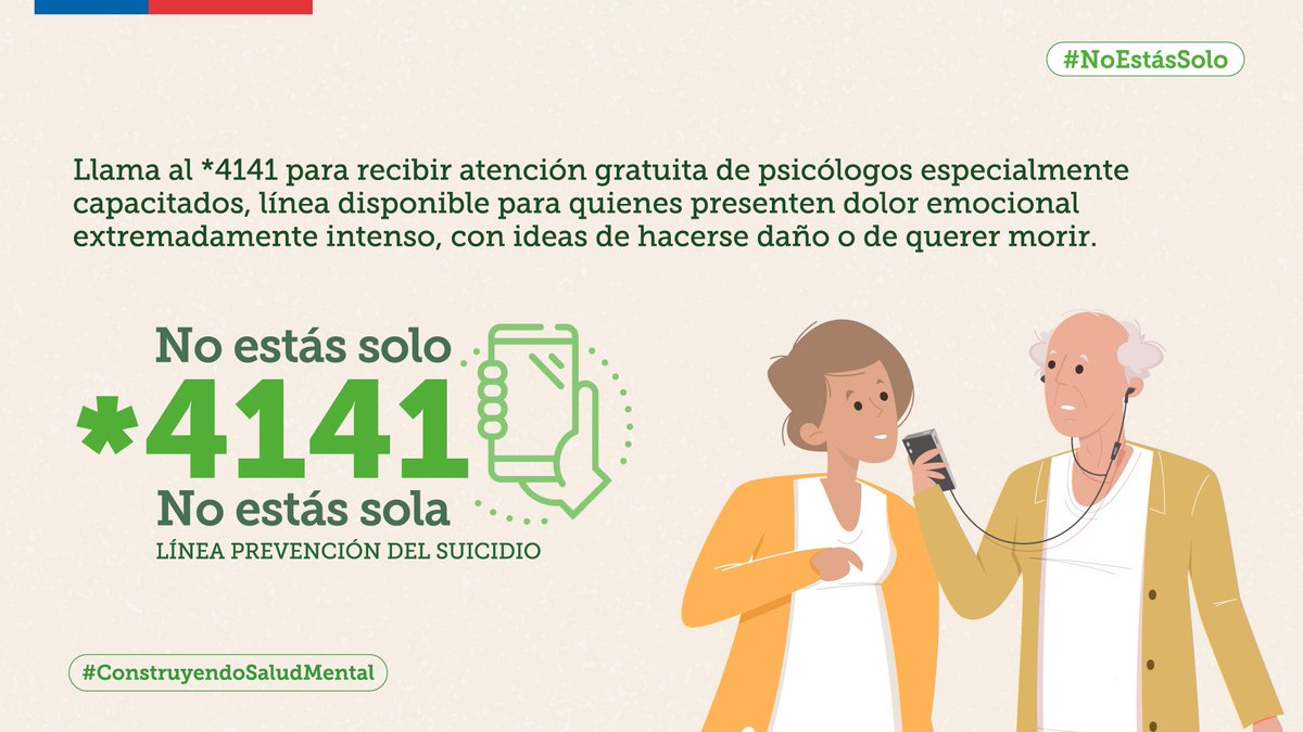 La salud mental es una prioridad. Con la línea de prevención del suicidio '*4141 #NoEstásSolo, #NoEstásSola' puedes comunicarte con psicólogos y psicólogas capacitadas para atender crisis de salud mental las 24 horas del día y los 7 días de la semana.
Dudas al 600 360 7777