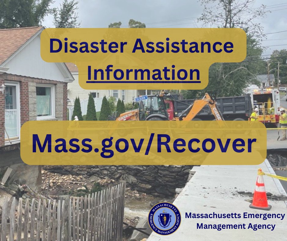 Mass.gov/recover is available to support residents and businesses in Bristol and Worcester counties who are looking for information on available federal assistance and how to apply. Find answers to FAQs + @fema and @SBAgov resources related to Sept 2023 flood recovery.