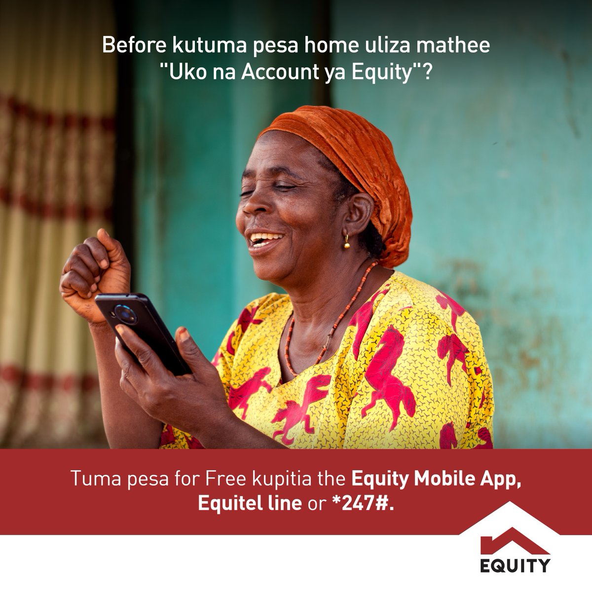 Equity makes it effortless to send money for FREE, ensuring you can save some pennies hapa na pale to sort other expenses like groceries, fare, dinner & much more. Kabla ya kutuma pesa uliza 'Uko na Account ya Equity?' and save some money #KutumaPesaNiFREENaEquity #SavewithEquity