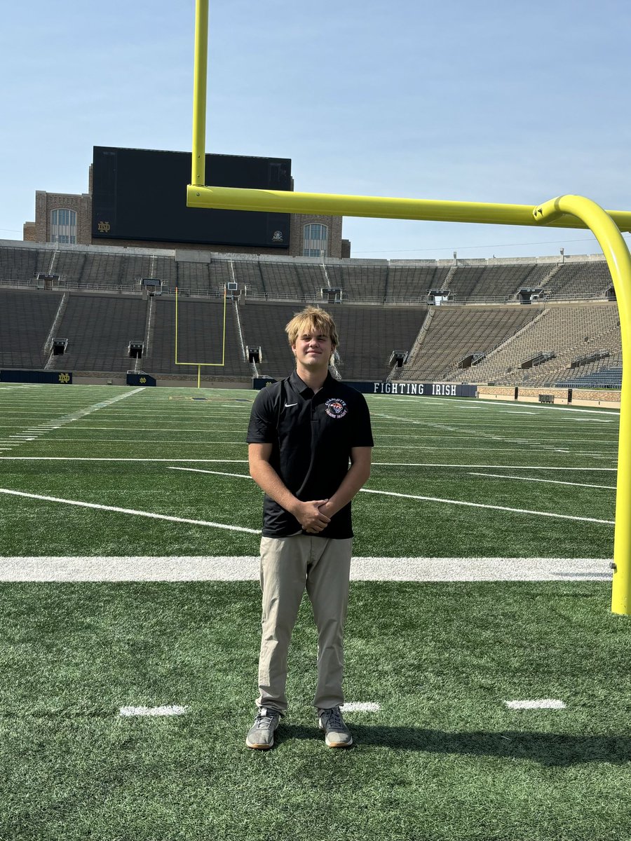 2026 <a href="/SouthMeckSabres/">South Meck Football</a> LB/LS Brody Evans visiting Notre Dame today.
#THESTANDARD