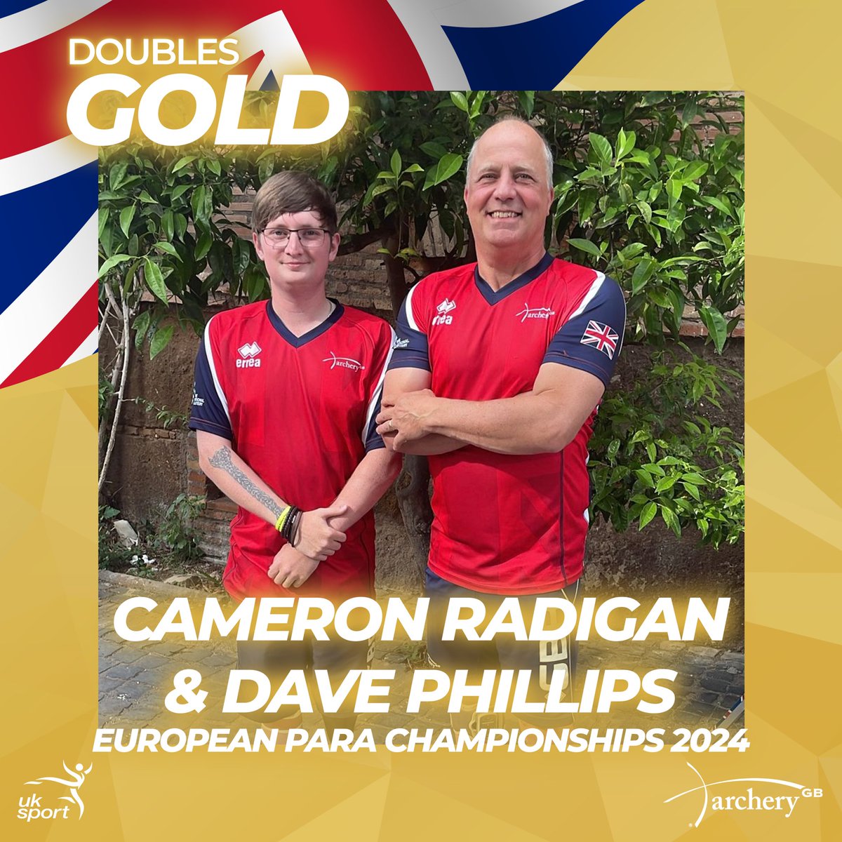 The 2024 recurve men’s open doubles European Para champions! Well done Cameron and Dave 👏 @uk_sport @LottoGoodCauses @scottisharchery