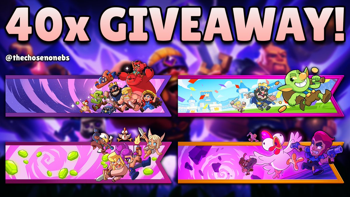 40x Squad Busters x Clash Royale Banners for CR Giveaway! 🔥 (10 Each)

To enter:
• Follow <a href="/thechosenonebs/">Code: Chosen 🇮🇳</a> 🤝
• Like &amp; Repost this tweet ❤️♻️
• Pre-Register for Squad Busters Global ®️

• Optional: Subscribe to my YT Channel (link below) 🙂

#ClashRoyale #ExclusiveBanners