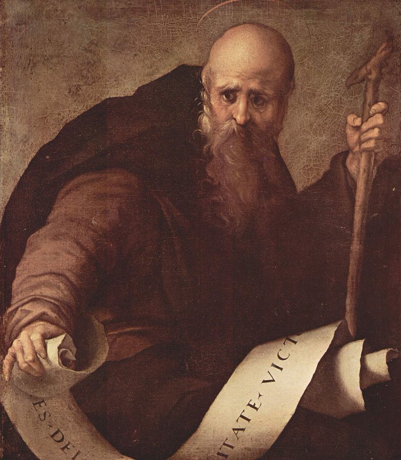 24 May 1494: b. Jacopi Carucci, artist, known as Pontormo #otd Pontormo died on 2 Jan 1557. St Anthony Abbot, c. 1519. The Uffizi, Florence.
