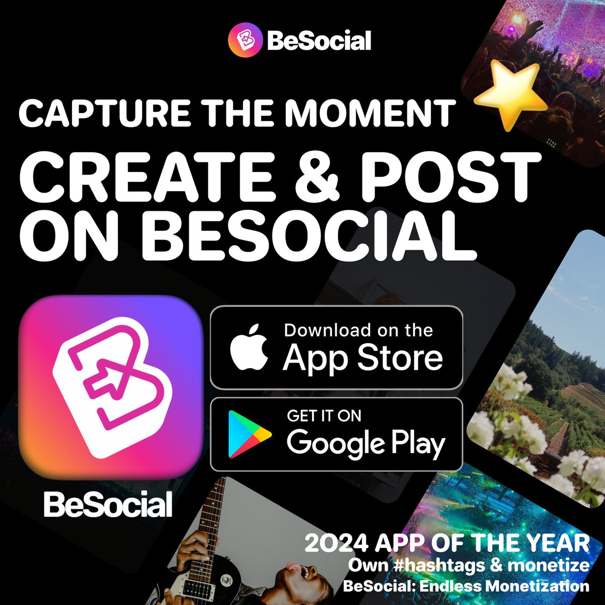 Create and Monetize all in one. The fastest growing social app for creators looking to monetize. Join BeSocial App today. Own #hashtags #monetize and discover new content 🔥 #BeSocialApp #EndlessMonetization 

Open BeSocial 👉 onelink.to/k3rdyp