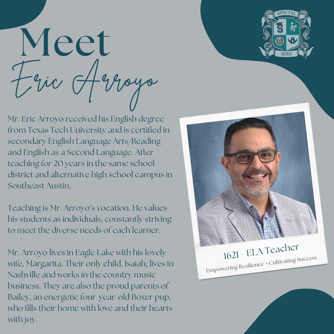 New year, new team, &amp; ✨️new vibe✨️. We're so excited for the universe of possibilities that are in store for the 24-25 school year. Help us welcome, Mr. Eric Arroyo, 1621 ELA Teacher, to the Special Sites team! 
#EmpoweringResilienceCultivatingSuccess