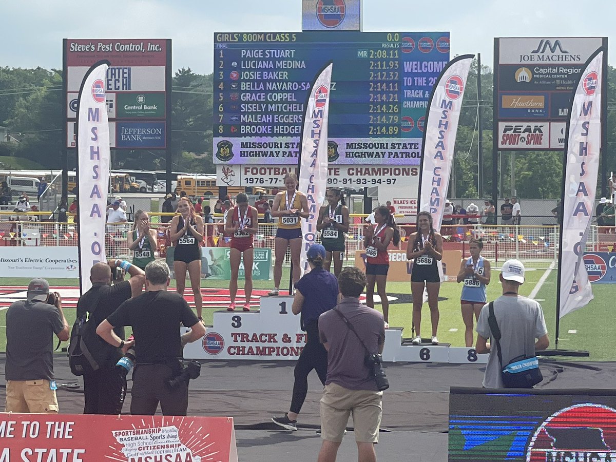 Grace Coppel '25 finished in 5th place in the 800 Meter Run setting a new school record of 2:14.21!

This beats her previous school record set last week!