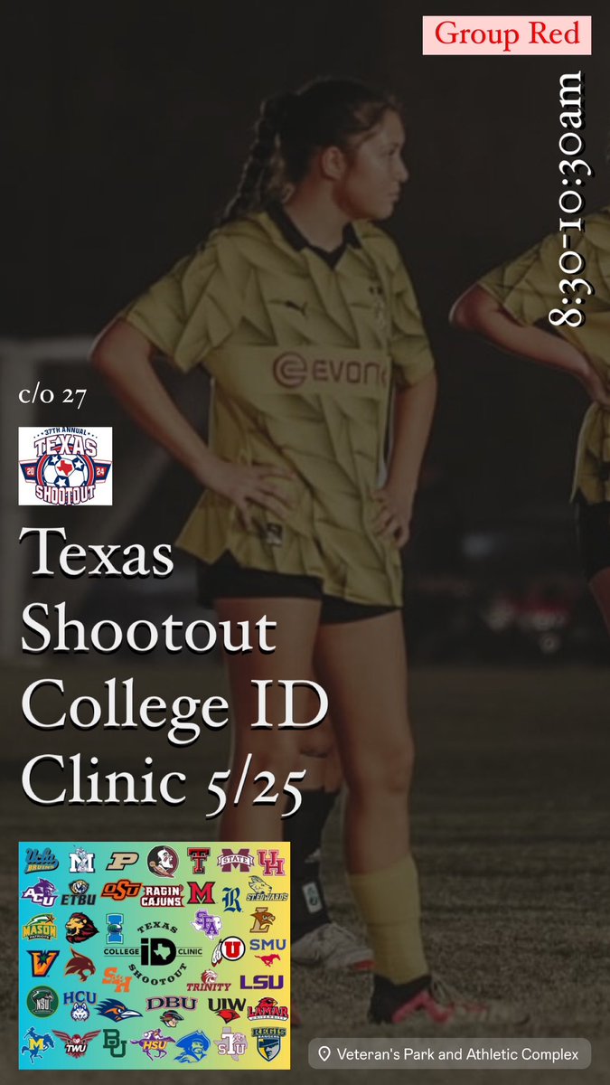 TristRodrTX's tweet photo. First ID Clinic of the summer with Texas Shootout tomorrow in group red!
@ Veteran’s Park from 8:30-10:30am
@TXShootout @ImYouthSoccer @ImCollegeSoccer @PrepSoccer #TXSO24 https://t.co/1yIEU6qdCr