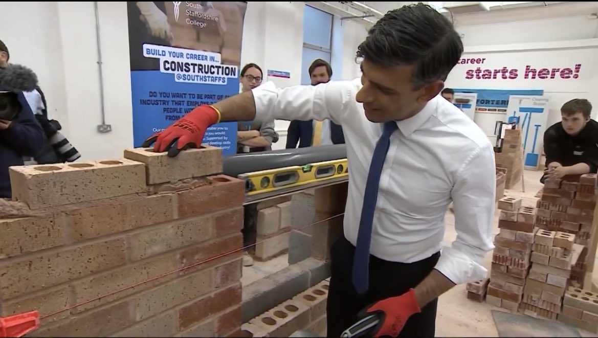 - MPs jumping ship while he’s at the Titanic quarter - Being photographed under a big exit sign - Literally rebuilding a red wall ALL IN ONE DAY. He is the Mozart of shit campaigning.