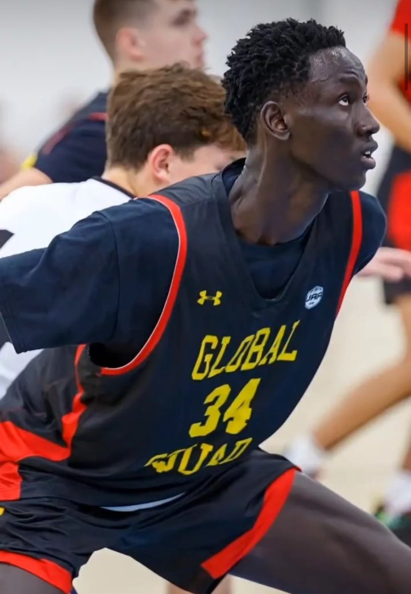 2027 high major prospect Akol Nyok has recently heard from Iowa. 7’1” forward from South Sudan can play inside and out. @GlobalSquadBB | @TheHoopGroup