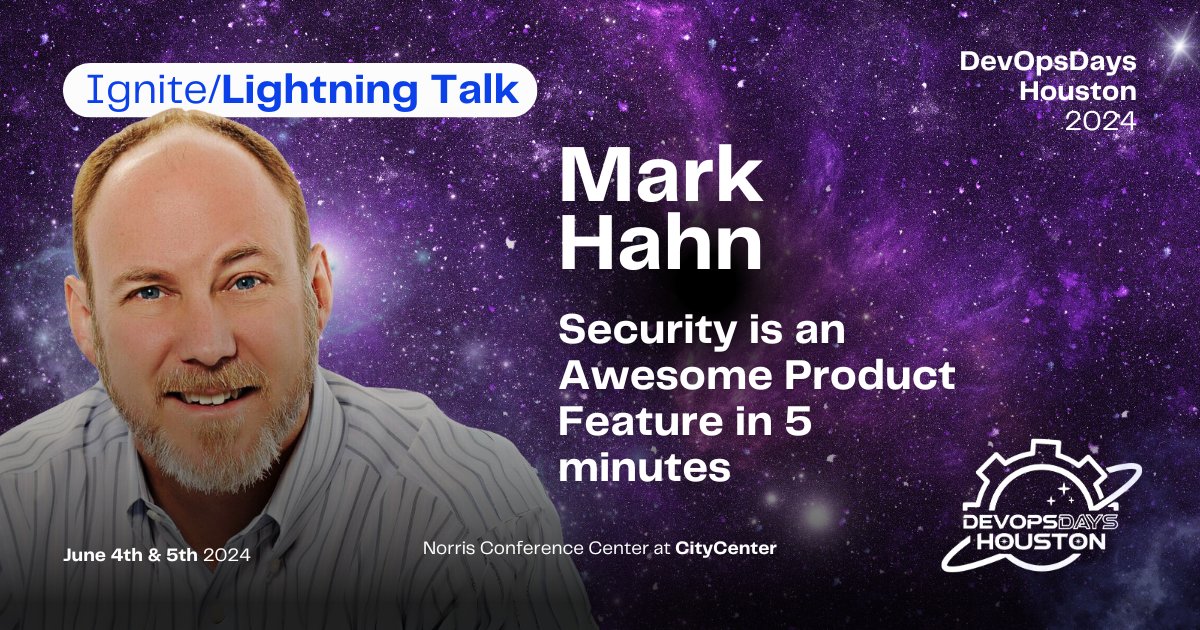 DevOpsDaysHTown's tweet image. You can&apos;t miss this lightning talk: &quot;Security is an Awesome Product Feature in 5 Minutes&quot; with Mark Hahn. Get your tickets here: tickets.devopsdays.org/devopsdays-hou…?

#CyberSecurity #ProductFeatures #LightningTalk #TechEvents #DevOps #MarkHahn

devopsdays.org/events/2024-ho…