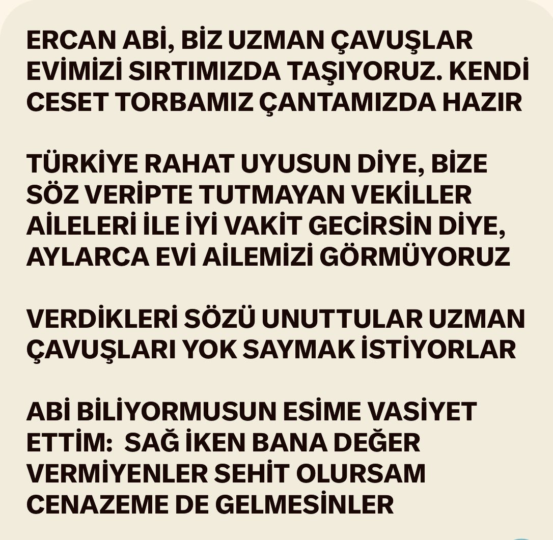 Seçimden önce iktidar da, muhalefet de Uzman Çavuşlara ‘kadro’ sözü vermişti

<a href="/Akparti/">AK Parti</a> milletvekili eski teğmen Mehmet Ali Çelebi’nin hazırladığı yasa teklifinde kadronun adı geçmezken, ordudan atılmayı kolaylaştırması Uzman Çavuşları hayal kırıklığına uğrattı

<a href="/celebimehmeta/">Mehmet Ali Çelebi</a> 👇