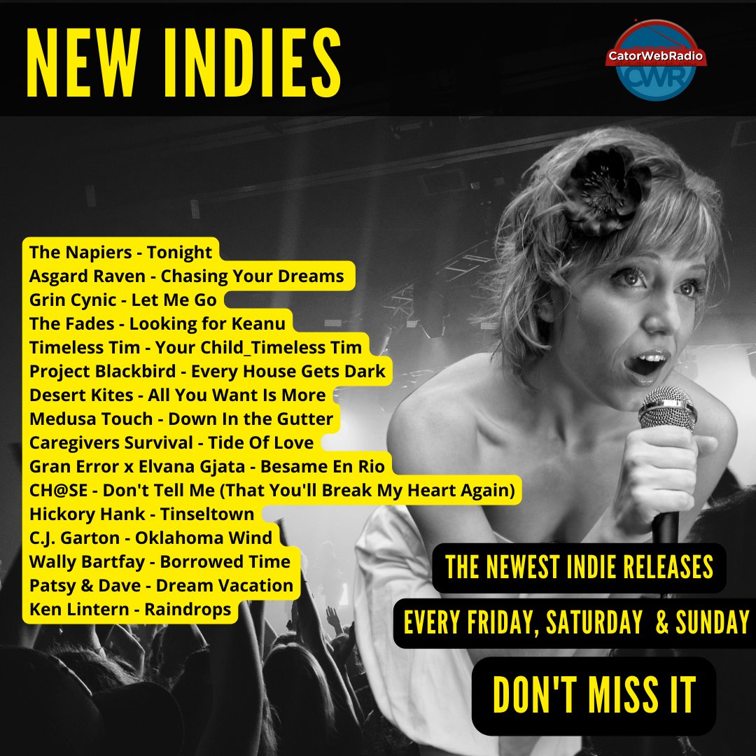 catorwebradio's tweet photo. #NowPlaying #NewIndies
@napiersband
@asgardraven1
#GrinCynic
@TheFadesBand
#TimelessTim
@ProjBlackMusic
#DesertKites
@MedusaTouch1
#CaregiversSurvival
#GranError #ElvanaGjata
@CHASEMusicUK
#HickoryHank
@cjgarton
@WBartfay
#PatsyAndDave
#KenLintern https://t.co/gNgy1XVxGi