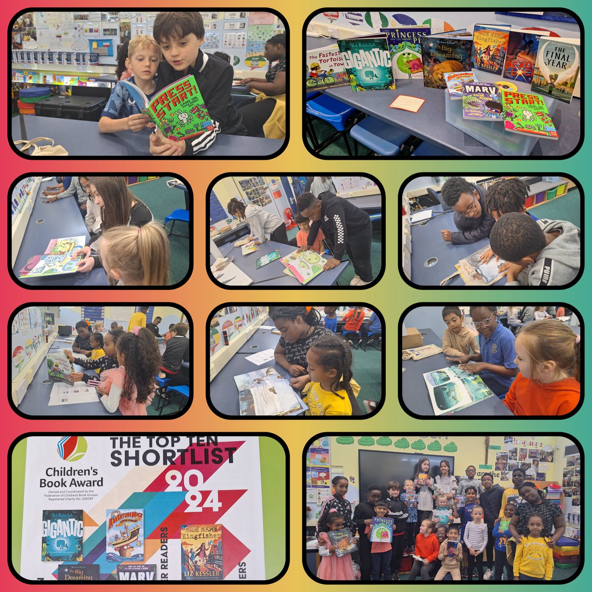 @Schoolbookclubs and @giveabookorg our #Y6 and #Y1 book club children loved voting for this year's @FCBGNews book awards. They found it very hard to choose between these fabulous titles. Thank you for this opportunity. #reading 📚🤗