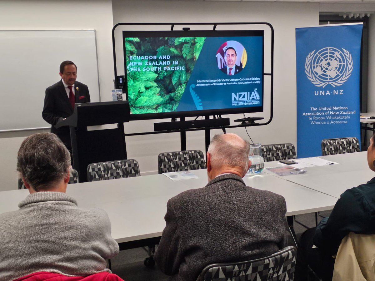 On 21 May we hosted an informative roundtable discussion with the visiting Ambassador of Ecuador to Australia, New Zealand and Fiji. HE Víctor Arturo Cabrera Hidalgo spoke about Ecuador and New Zealand in the South Pacific, and the opportunities for greater cooperation.