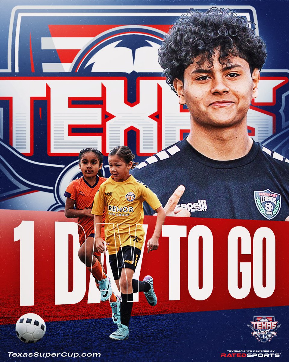 We are just 1 sleep away! 

Goodluck to all teams competing 🤝

#ratedsportsgroup #usys #TexasCup #usclubsoccer #usyouthsoccer