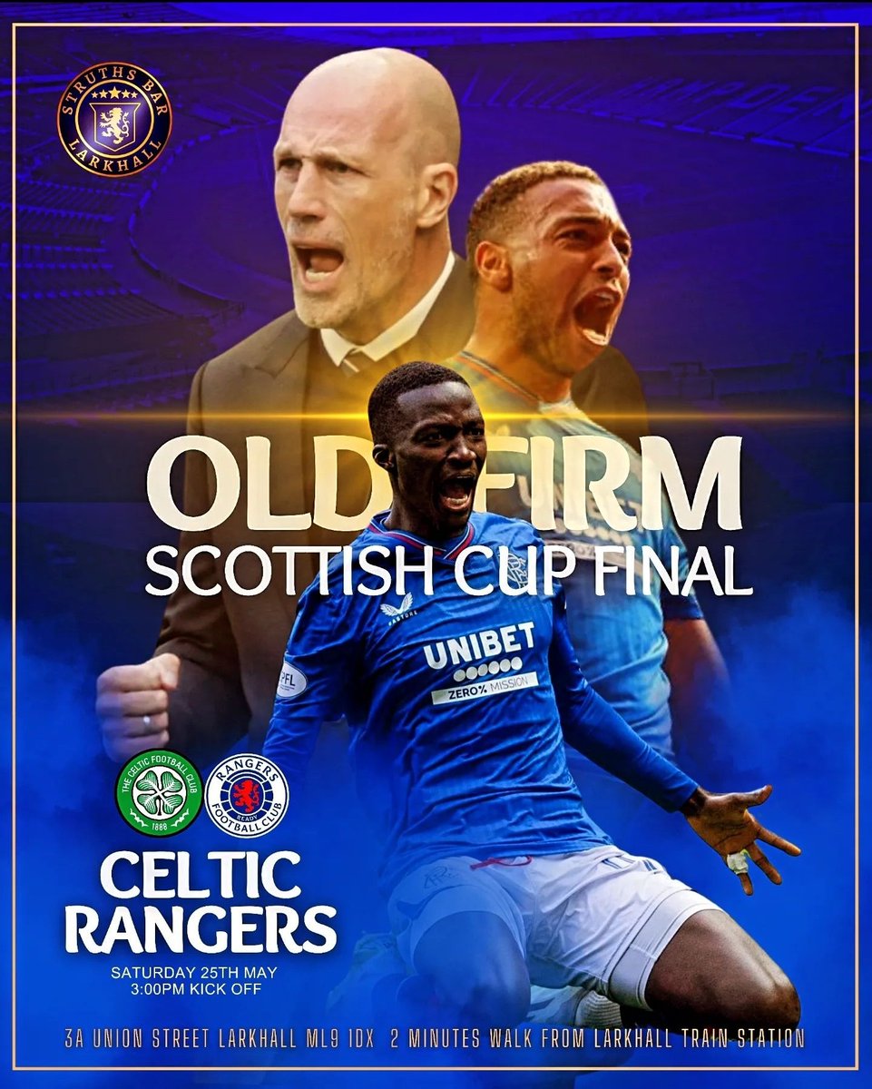 StruthsBar's tweet image. Just a reminder we are operating a first come first served basis and opening at 11am, its advised to arrive early..

The battle is nearly upon us and what a day and night we have lined up 👇😲

3pm: Old Firm Scottish Cup Final Live 
5pm: Carolann signing all your favourite and…