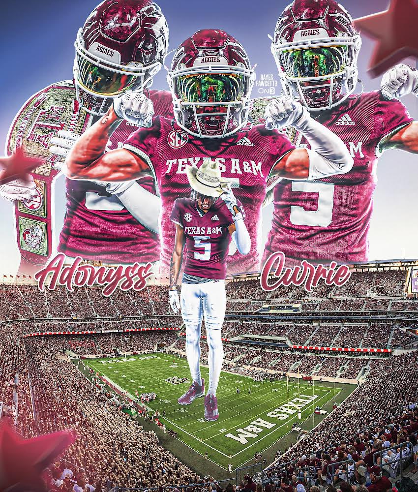 BREAKING: Four-Star CB Adonyss Currie has Committed to Texas A&M, he tells me for @on3recruits The 6’2 180 CB from Lancaster, CA chose the Aggies over Miami, Nebraska, & Texas Ranked as a Top 65 Recruit in ‘25 (per On3) “All glory to God, I’m just tryna put on for my city.”