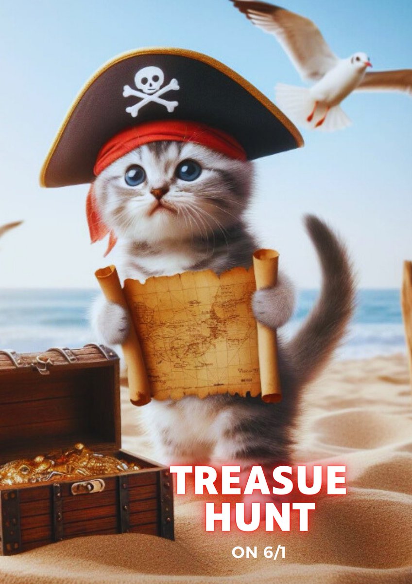 Ahoy mates!!
Are you ready for some treasure hunt?
Cpt @BANDITdotCAT is hosting a treasure hunt and the hints shall start to unravel itself on 6/1
Don't miss out on the fun and find some treasures. Arrr!!
$BNDT #TREASURE #DEGEN #MEMECOIN