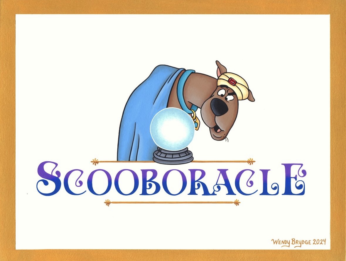 Today's #FanArtFriday is brought to you by Scooboracle. At Scooboracle, you can search for #ScoobyDoo stats. Check out Scooboracle at planet-scooby.com/scooboracle/ The amazing #Scooboracle painting was done by Wendy! @WendyLovesJesus instagram.com/wendybrydge/