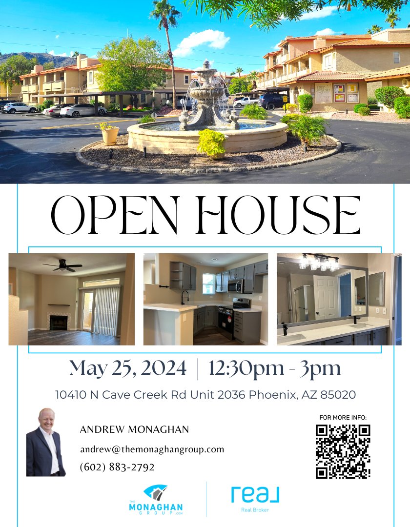 🚨 Don't Miss Our 2nd Open House Tomorrow! 🏠 📅 May 25th, 2024 | Saturday, 12:30 PM - 3:00 PM 🔗 For more info: bit.ly/10410NCaveCree… #themonaghangroup #arizonahomes #arizonarealestate #phoenixaz #RealBroker #openhousesaturday #openhouse #openhouseweekend #openhouseweekends