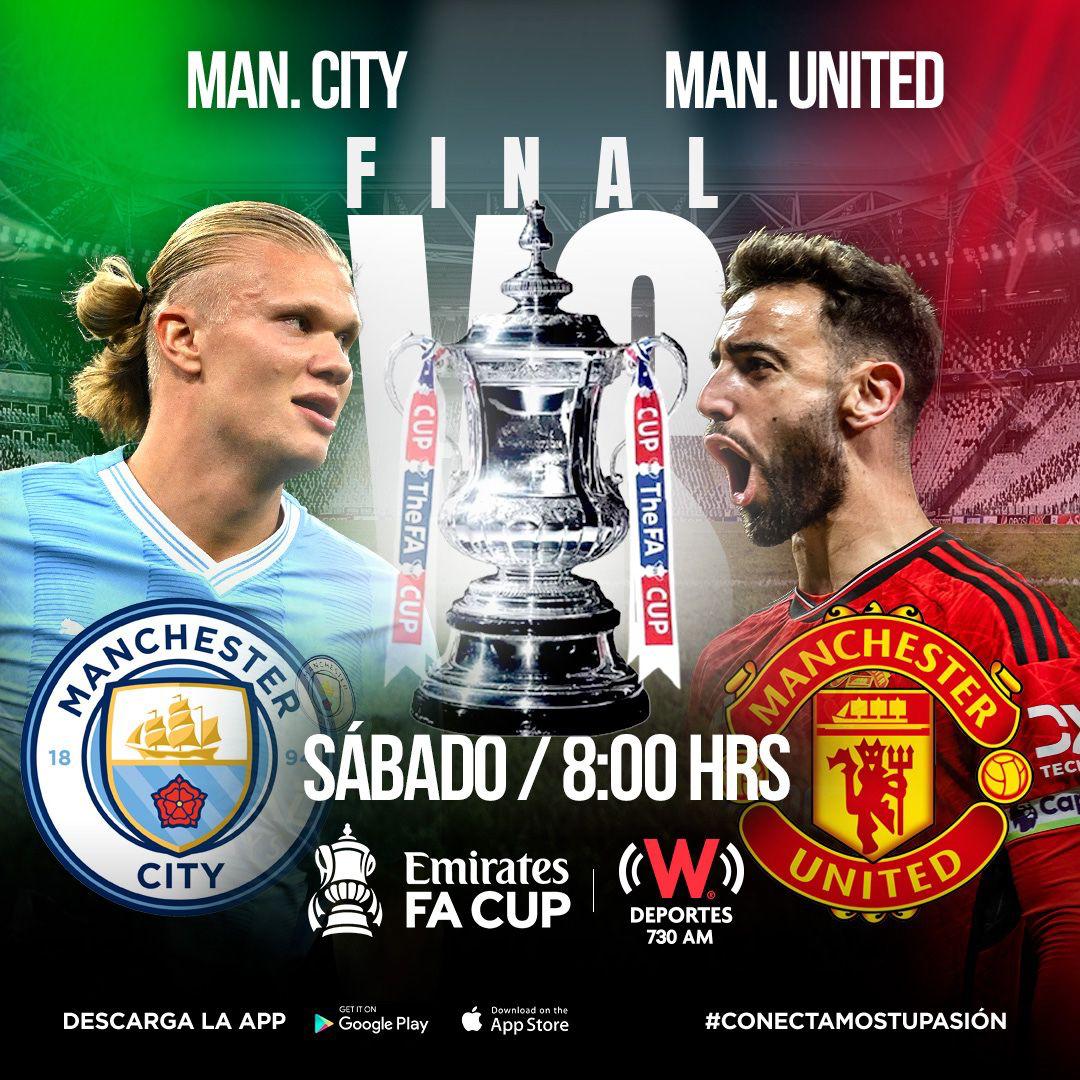 Mi primera final en @deportesWRADIO 🎙️ Mañana a las 8:00, derbi de Manchester por la FA Cup, en Wembley. 🏴󠁧󠁢󠁥󠁮󠁧󠁿