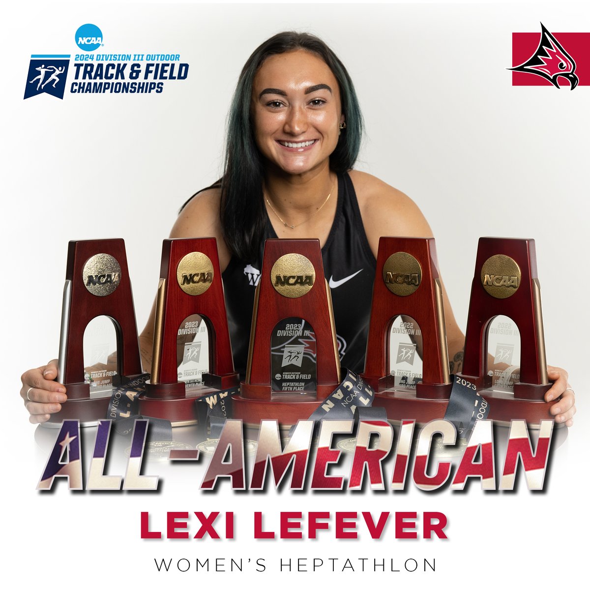 Heck of a way to wrap up your decorated career, Lexi 🇺🇸 LeFever finished 6th in the women's heptathlon at the NCAA Outdoor Championships with 4,871 points to earn her sixth career All-America honor 🏆🏆🏆🏆🏆🏆 #FFT
