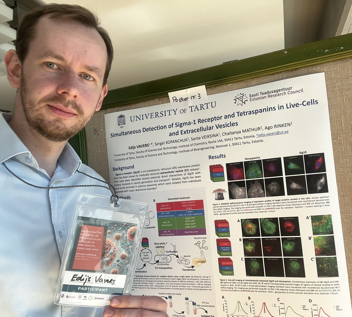 Have you seen #Sigma1R on #ExtracellularVesicles ? Presenting a poster @combivet and @Ohboosteu joint conference at Estonian University of Life Sciences. Thanks to Estonian Research Council @researchestonia