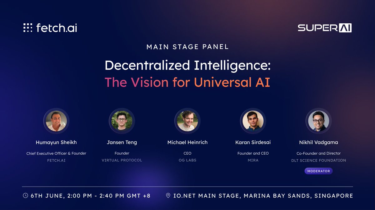 We're excited to announce that @HMsheikh4 will be speaking at the first ever @superai_conf, organized by the Token2049 crew 🔥 He will appear alongside fellow leaders in decentralized #AI @mheinrich @karansirdesai @NikhilVadgama and Jansen Teng ✨ 🌐 Marina Bay Sands, Singapore