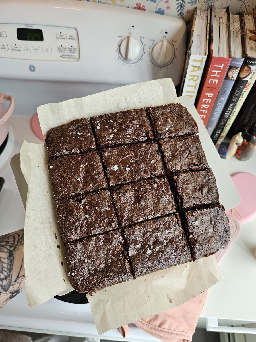 today I made browned butter sourdough brownies