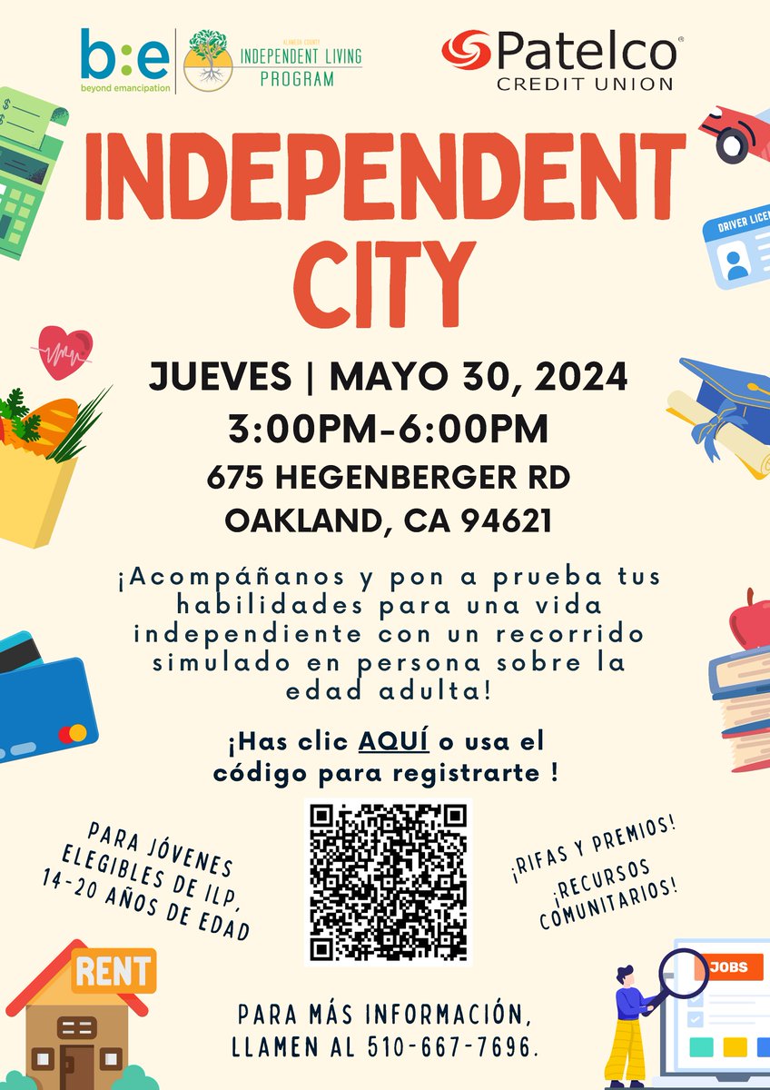 Independent City is right around the corner! Come test your independent living skills with a simulated walkthrough of adulthood. This in-person event will include food, prizes, resource tables, and more! Check flyer for details and rsvp today. We can't wait to see you there!