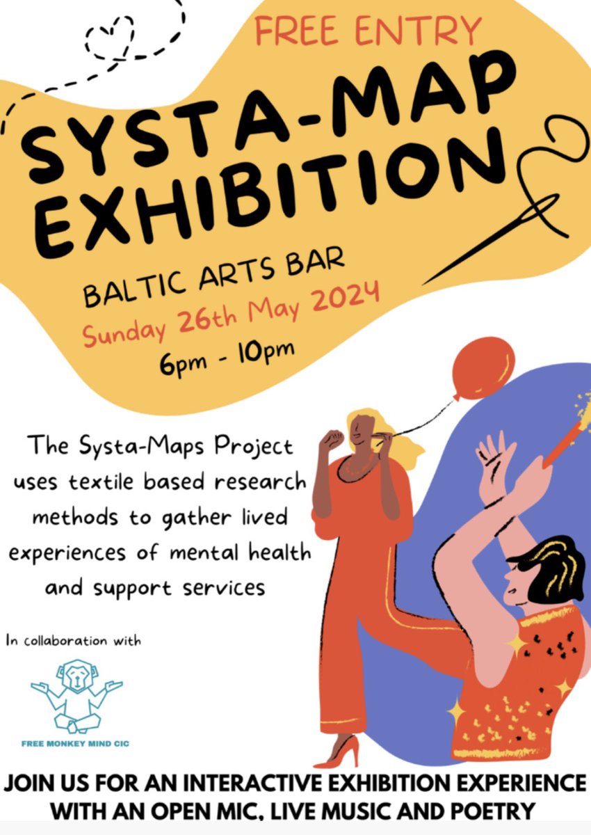 If you’re in #Liverpool this weekend, come along to the Baltic Arts Bar to see how the Systa-Map project has used textiles to understand #livedexperiences of #mentalhealth @LJMUImpact @LJMU_Health @arc_nwc