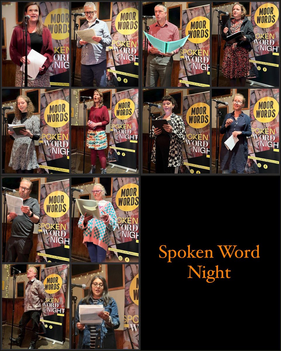 What a brilliant bunch of readers we had at last night's spoken word night at Ilkley Moor Vaults (@vaults_pub). Thanks, as always, to the team: @JazOldham for the wonderful pics, and Ben (@bensiddallmusic) for making it all sound great. Readers listed below 👇