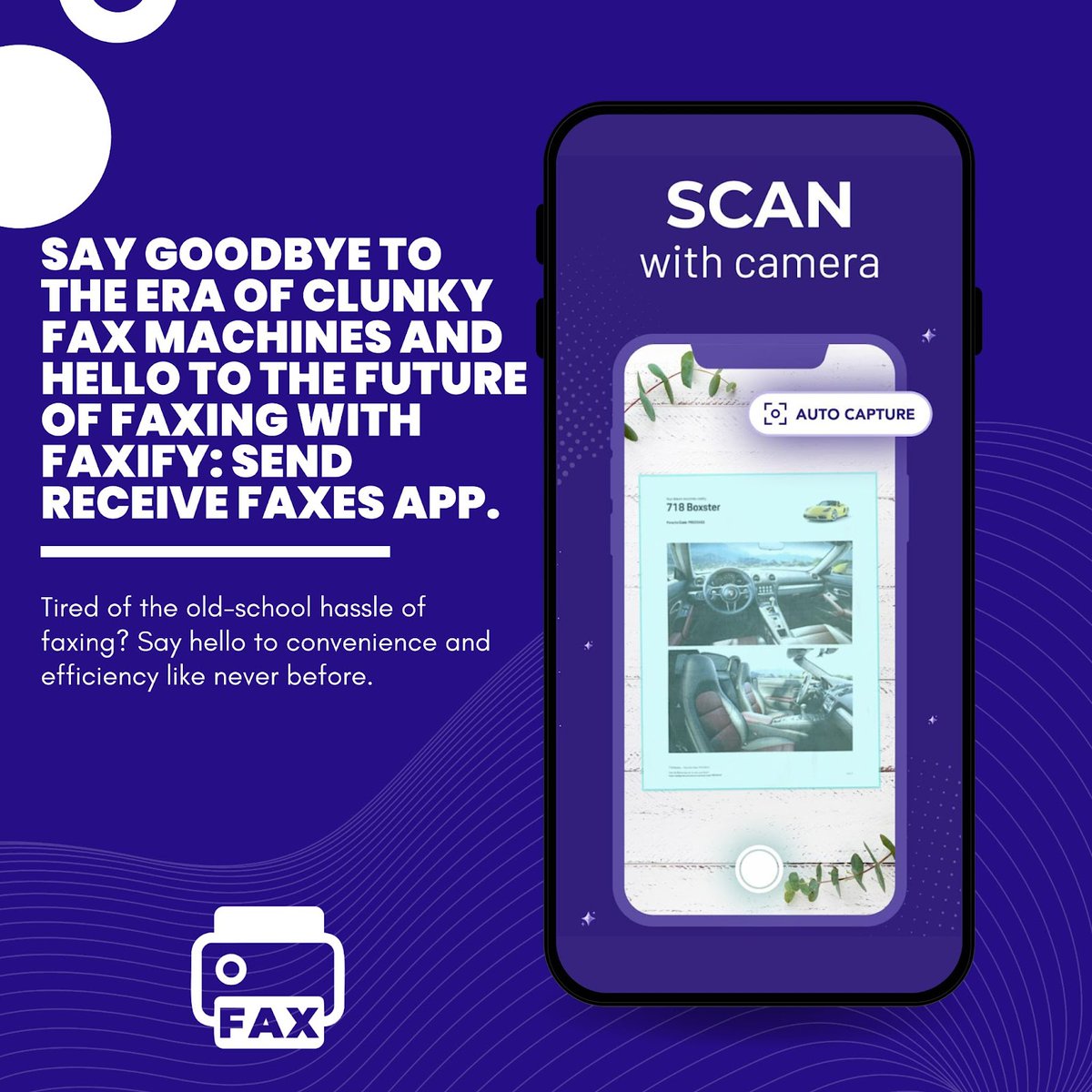 faxify_app's tweet image. Tired of the old-school hassle of faxing? Say hello to convenience and efficiency like never before. With Faxify, you can send and receive faxes right from your mobile device, anytime, anywhere.
.
Visit our Website faxify.us 
.
.
.
.
#faxify #faxingmadeeasy