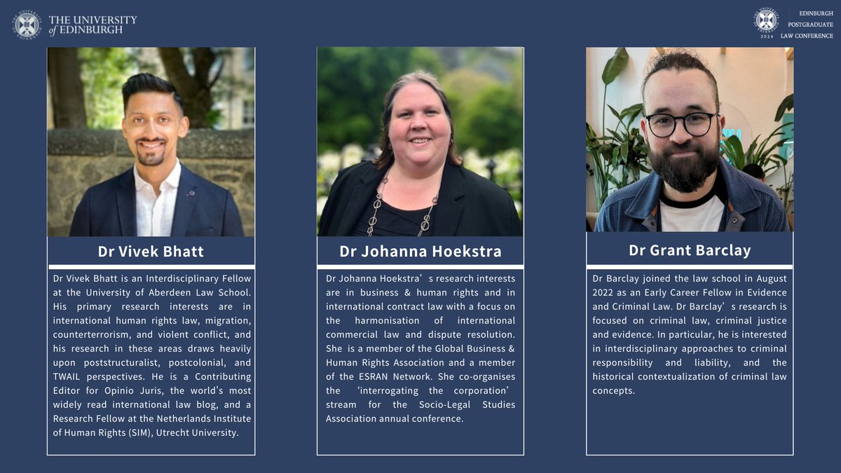 📢 The countdown is on! 🗓️ EPLC 2024 is happening next week, and we can't wait to see you there!

Join us on May 29-30 at the University of Edinburgh. 🌍⚖️
We are thrilled to introduce our esteemed keynote speaker and chairs who will guide us through this insightful event❤️
